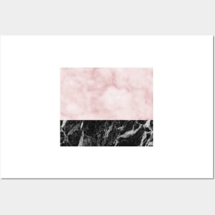 Sivec Rosa pink & Campari black marble Posters and Art